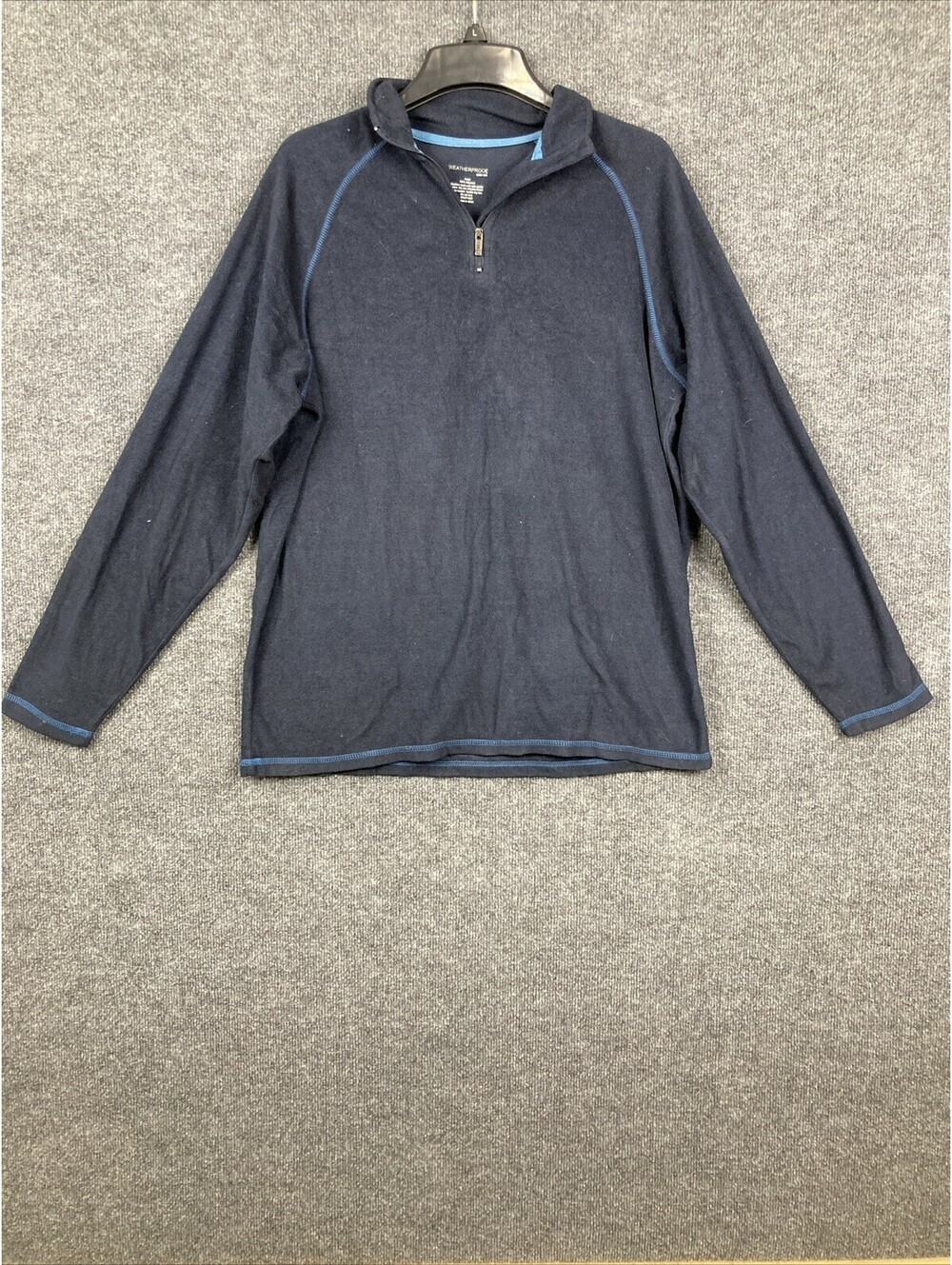 Weatherproof Mens Size Large Navy Blue 1/4 Zip Pullover Fleece Jacket